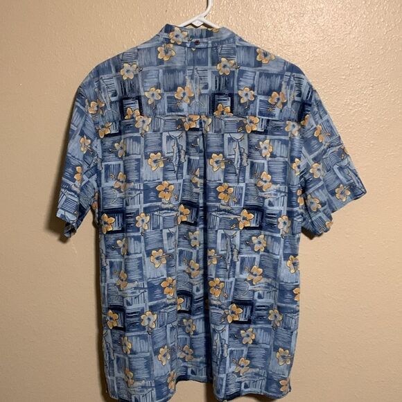 Ruff Hewn Men’s Button Down Shirt Size L Blue Swordfish Hawaiian - Picture 2 of 5